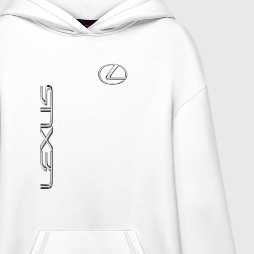 Худи SuperOversize хлопок Lexus, цвет белый - фото 3