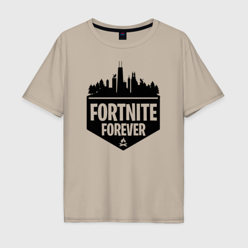 Мужская футболка хлопок Oversize Fortnite Forever, цвет миндальный