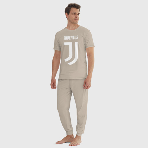 Мужская пижама хлопок Juventus FC, цвет миндальный - фото 5