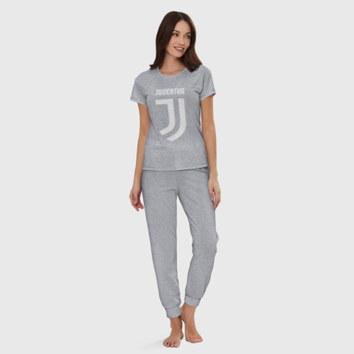 Женская пижама хлопок Juventus FC, цвет меланж - фото 5