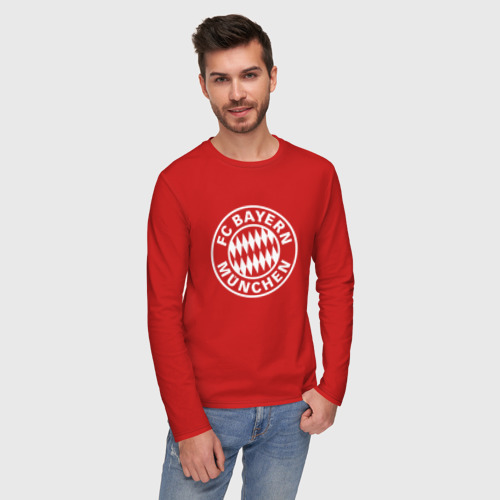 Мужской лонгслив хлопок FC Bayern Munchen, цвет красный - фото 3