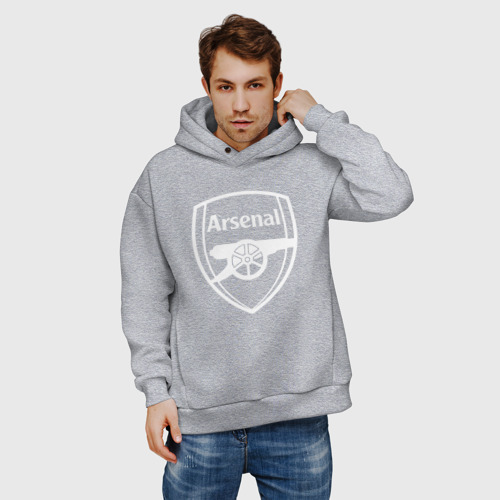 Мужское худи Oversize хлопок Arsenal FC, цвет меланж - фото 3