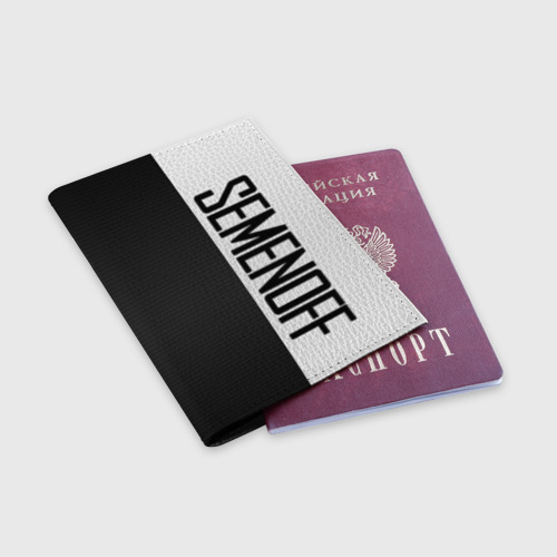 Обложка для паспорта матовая кожа SEMENOFF, цвет черный - фото 3