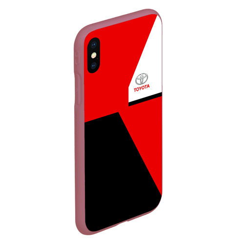 Чехол для iPhone XS Max матовый Toyota Тойота, цвет малиновый - фото 3