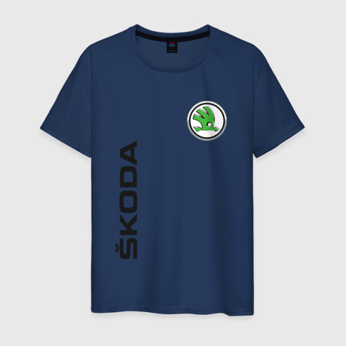 Мужская футболка хлопок Skoda Auto a.s, цвет темно-синий
