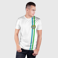 Мужская футболка 3D Slim Узбекистан, лента с гербом - фото 2