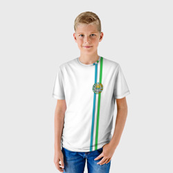 Детская футболка 3D Узбекистан, лента с гербом - фото 2