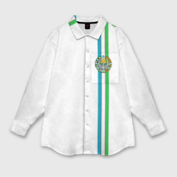 Мужская рубашка oversize 3D Узбекистан, лента с гербом