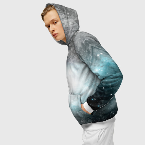 Мужская толстовка 3D на молнии Туманность, цвет белый - фото 5