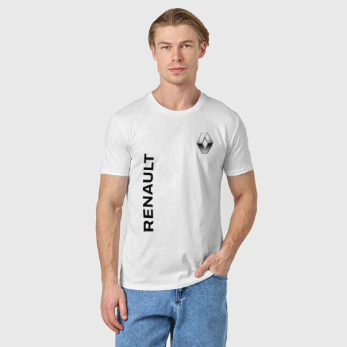 Мужская футболка хлопок Renault, цвет белый - фото 3