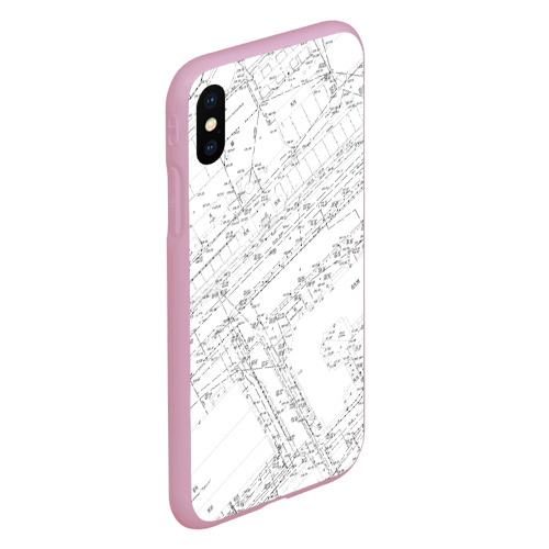 Чехол для iPhone XS Max матовый Топография 01, цвет розовый - фото 3