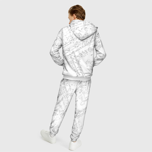 Мужской костюм 3D Топография 01, цвет белый - фото 4