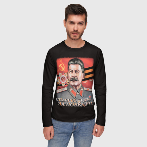 Мужской лонгслив 3D Сталин - фото 3