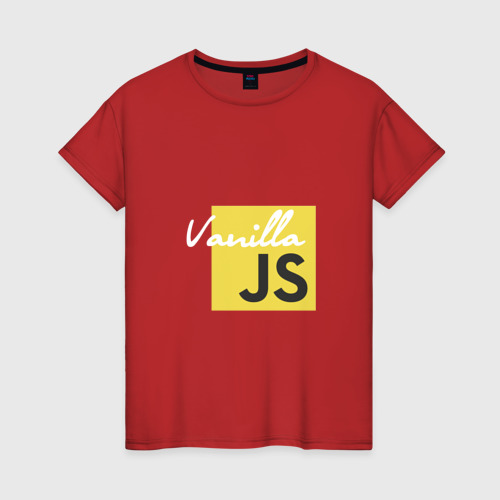 Женская футболка хлопок Vanilla JS, цвет красный