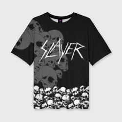 Женская футболка oversize 3D Slayer Black