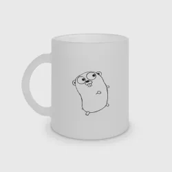 Кружка матовая стеклянная Golang