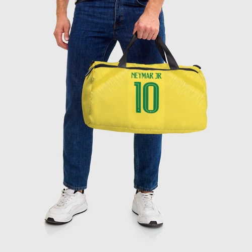 Сумка спортивная 3D с принтом Неймар 2018 ЧМ домашняя, вид сзади #2
