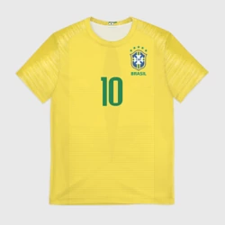 Мужская футболка 3D Неймар 2018 ЧМ домашняя