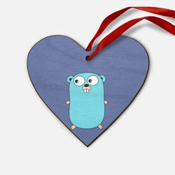 Деревянная игрушка Сердце Golang