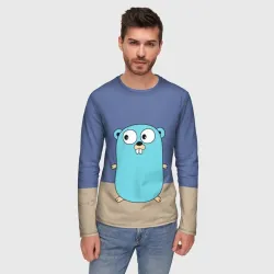 Мужской лонгслив 3D Golang - фото 2
