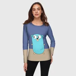 Женский лонгслив 3D Golang - фото 2