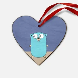 Деревянная игрушка Сердце Golang