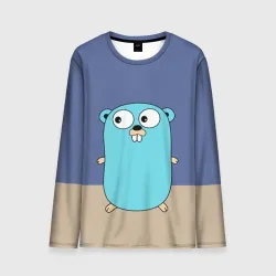 Мужской лонгслив 3D Golang
