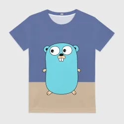Женская футболка 3D Golang
