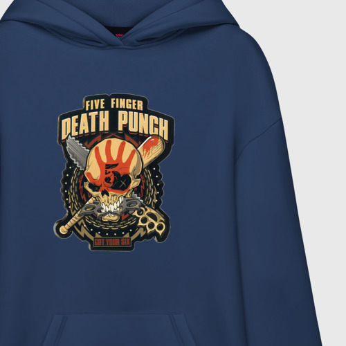 Худи SuperOversize хлопок Five Finger Death Punch, цвет темно-синий - фото 3