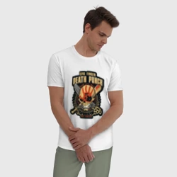 Мужская пижама с белой футболкой хлопок Five Finger Death Punch - фото 2