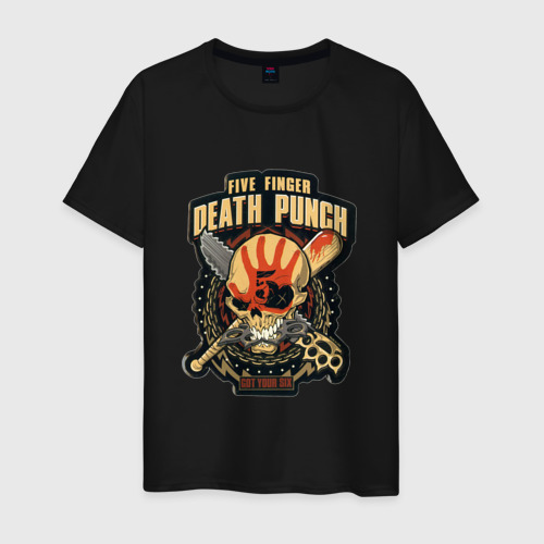 Мужская футболка хлопок Five Finger Death Punch, цвет черный