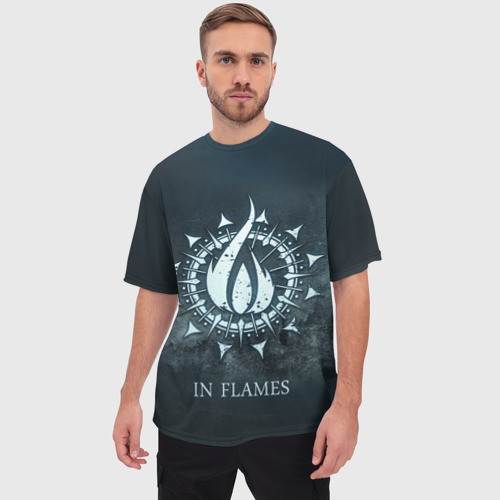 Мужская футболка oversize 3D In Flames, цвет 3D печать - фото 3