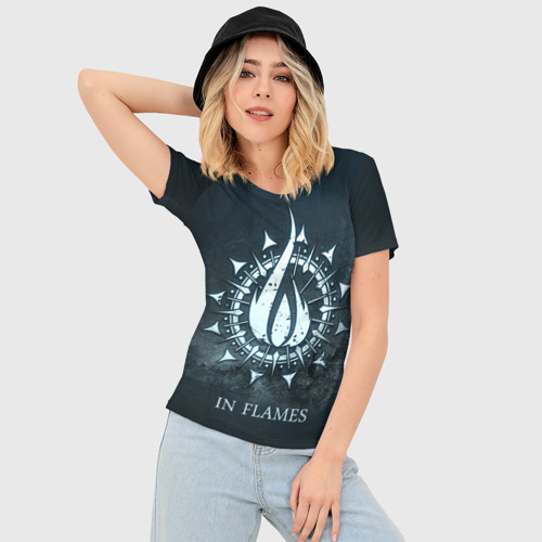 Женская футболка 3D Slim In Flames, цвет 3D печать - фото 3