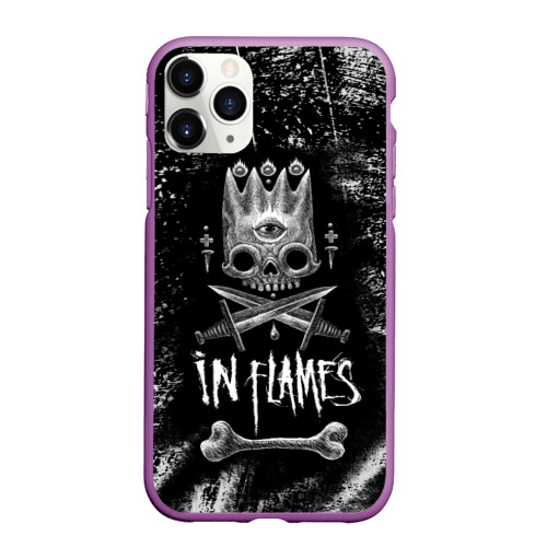 Чехол для iPhone 11 Pro матовый In Flames King, цвет фиолетовый