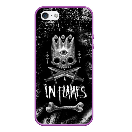 Чехол для iPhone 5/5S матовый In Flames King, цвет фиолетовый