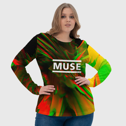 Женский лонгслив 3D Muse music, цвет 3D печать - фото 6