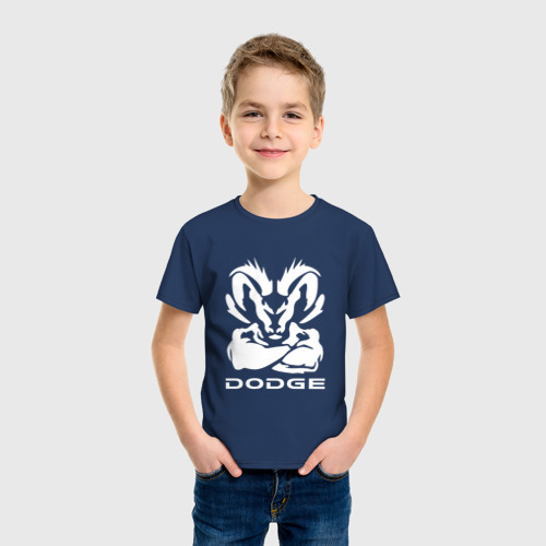Детская футболка хлопок Dodge мускулистый, цвет темно-синий - фото 3