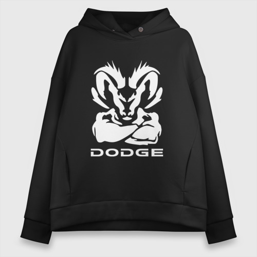 Женское худи Oversize хлопок Dodge мускулистый, цвет черный