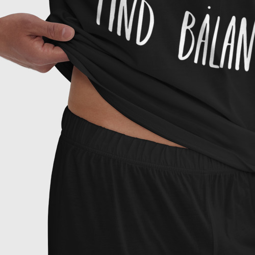 Мужская пижама хлопок Find balance, цвет черный - фото 6