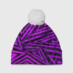 Шапка 3D c помпоном Неоновая геометрия
