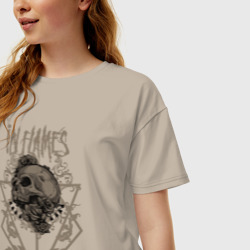 Женская футболка хлопок Oversize In Flames pictograme - фото 2