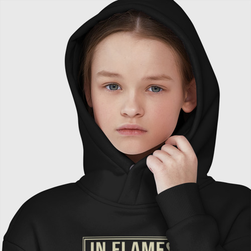 Детское худи Oversize хлопок In Flames We Trust, цвет черный - фото 6