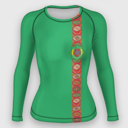 Женский рашгард 3D Туркменистан, лента с гербом