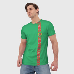 Мужская футболка 3D Туркменистан, лента с гербом - фото 2