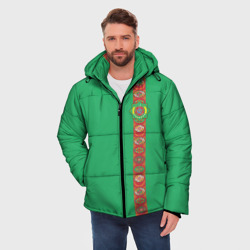 Мужская зимняя куртка 3D Туркменистан, лента с гербом - фото 2