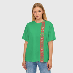 Женская футболка oversize 3D Туркменистан, лента с гербом - фото 2