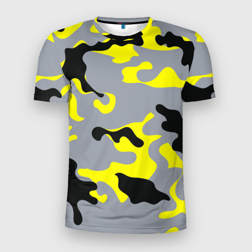 Мужская футболка 3D Slim Yellow camouflage, цвет 3D печать