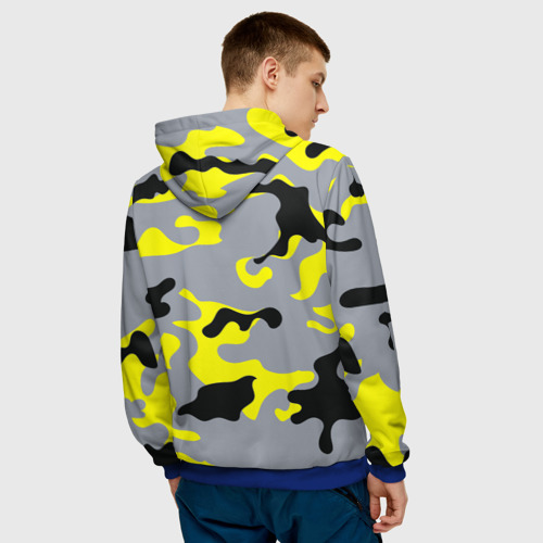 Мужская толстовка 3D Yellow camouflage, цвет синий - фото 4