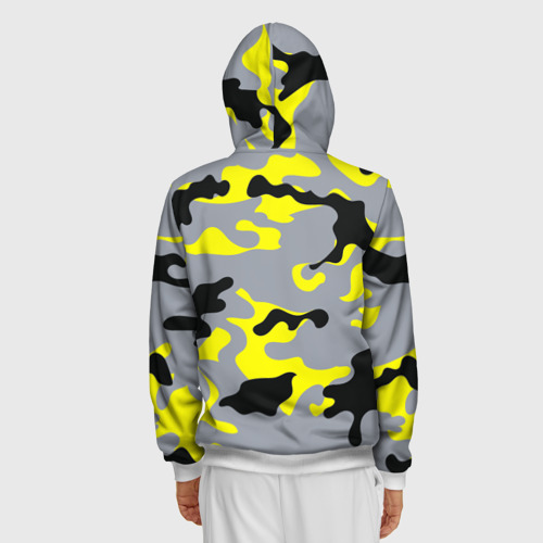 Мужская толстовка 3D на молнии Yellow camouflage - фото 4