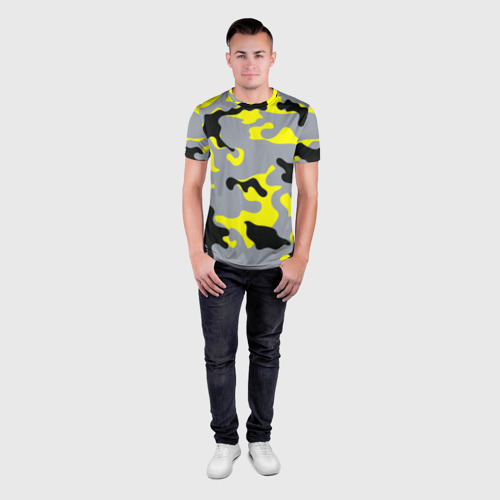 Мужская футболка 3D Slim Yellow camouflage, цвет 3D печать - фото 4